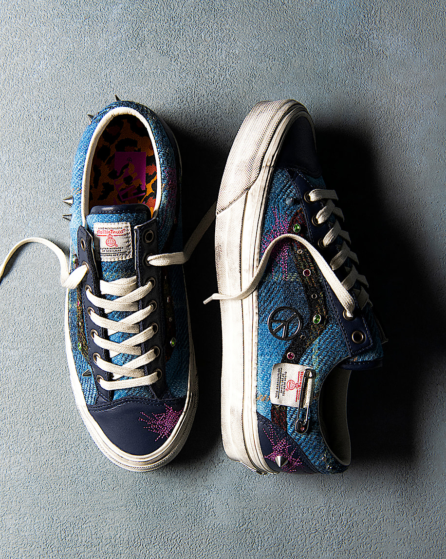 Premium Old Skool 36 Harris Tweed Shoe VANS Tweed Navy Blue ALT7