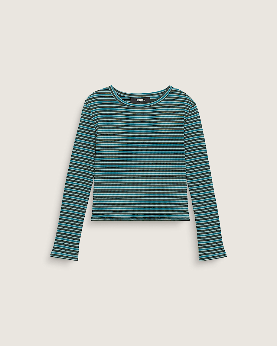Kids Lilly Knit Long Sleeve Tee VANS Teal Melody Blue HERO