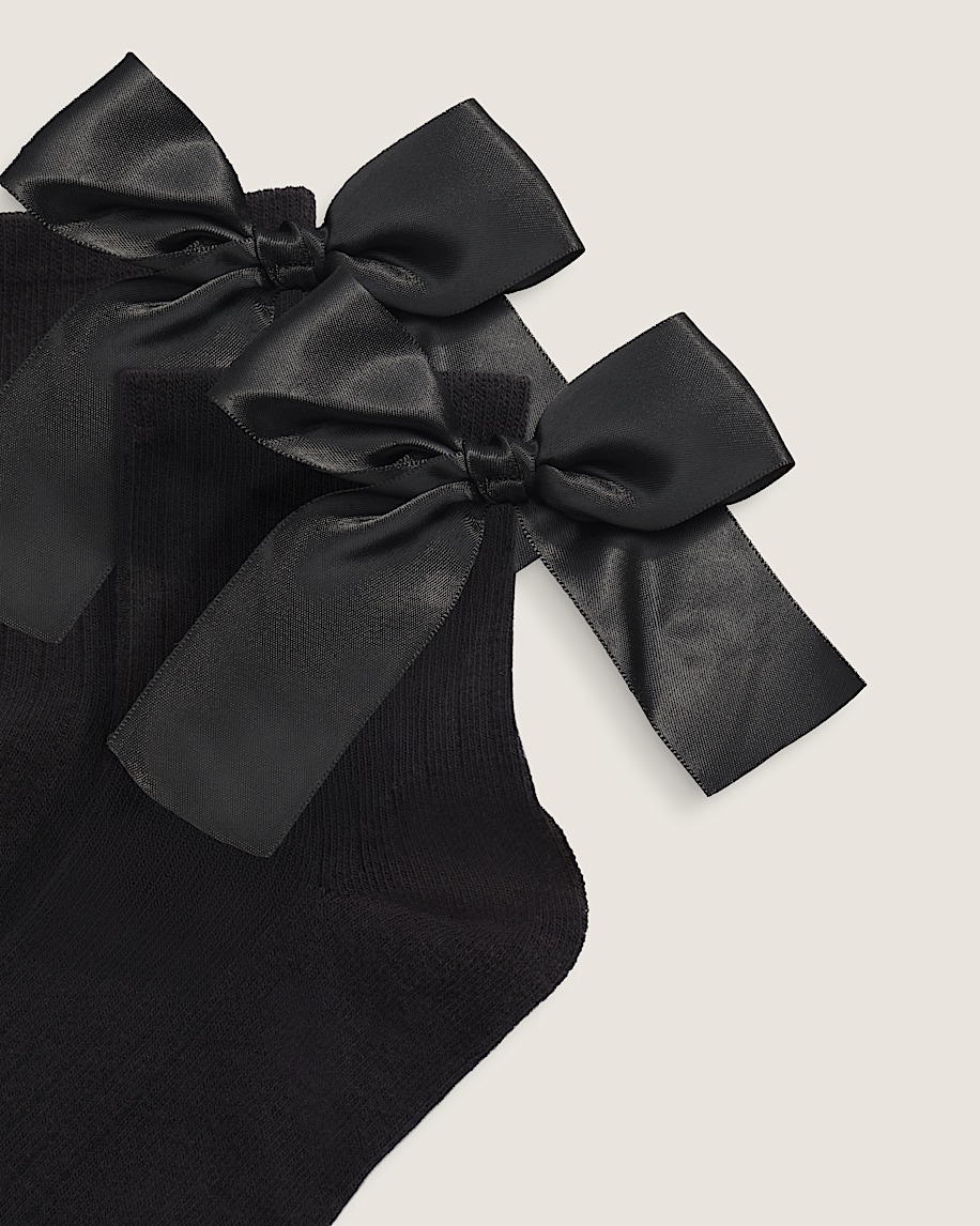 Satin Bow Back Crew Socks VANS Black ALT1