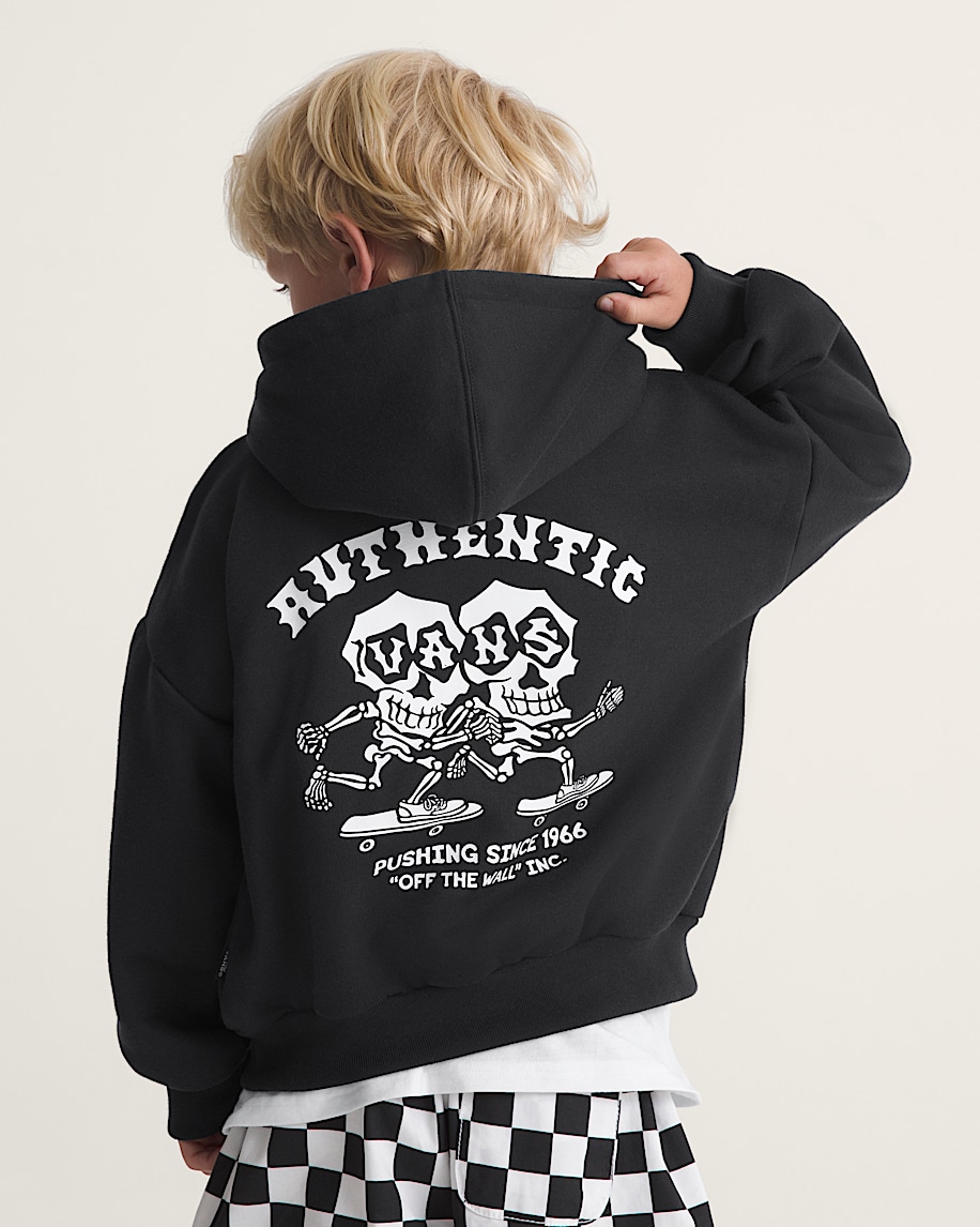 Little Kids Twin Skulls Full Zip VANS Black ALT3