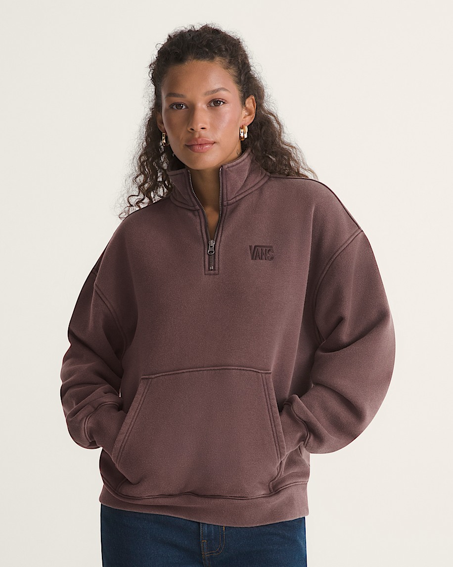 Funnel Neck Sweatshirt VANS Port Brown ALT2
