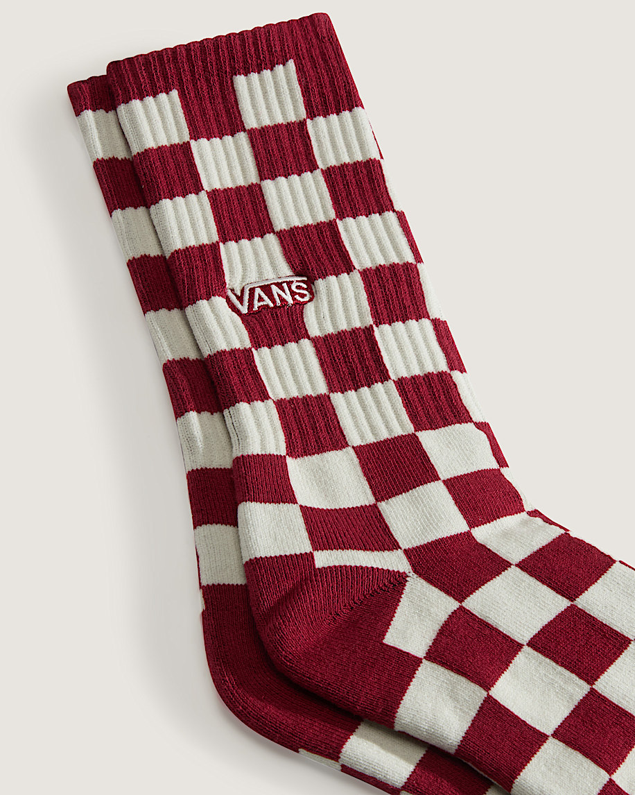 Checkerboard Crew Socks VANS Bordeaux Red ALT2