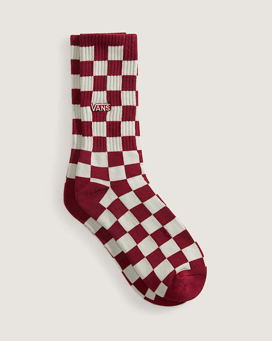 Checkerboard Crew Socks VANS Bordeaux Red ALT1