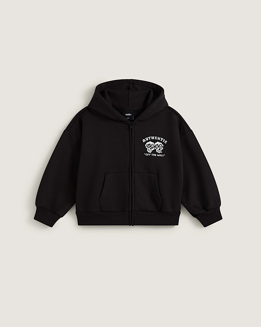 Little Kids Twin Skulls Full Zip VANS Black ALT1