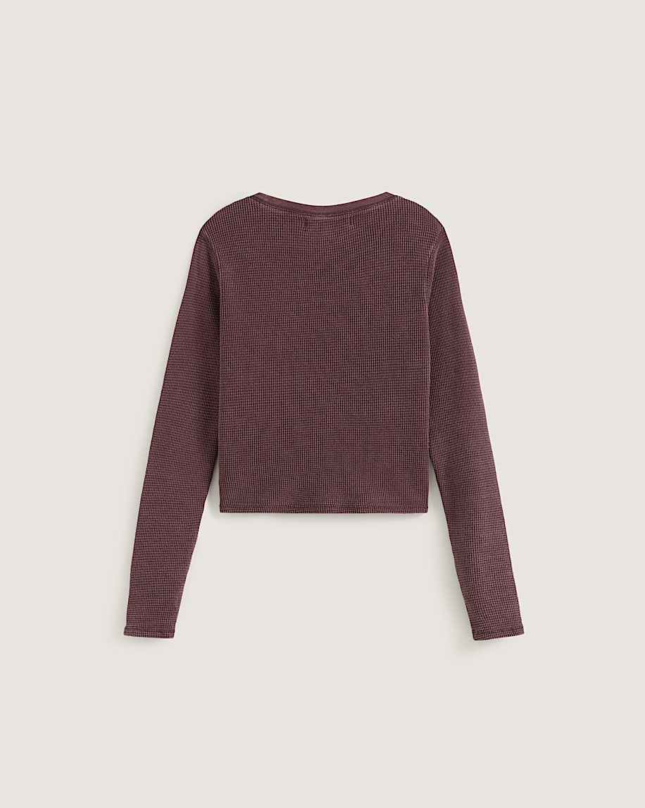 Teri Waffle Long Sleeve 20 VANS Port Brown ALT1