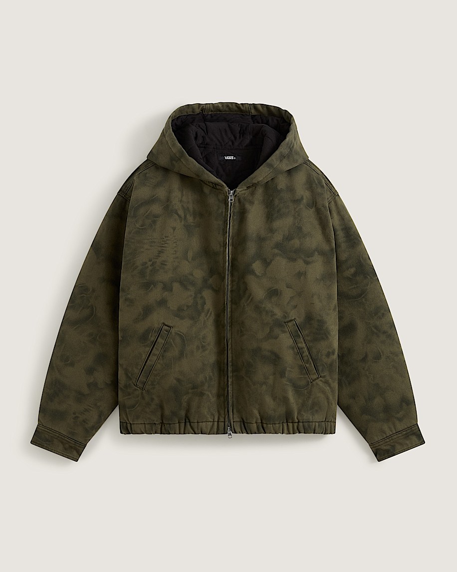 Rez Cropped Denim Jacket VANS Mossy Olive Green  Obsidian Fern Green HERO