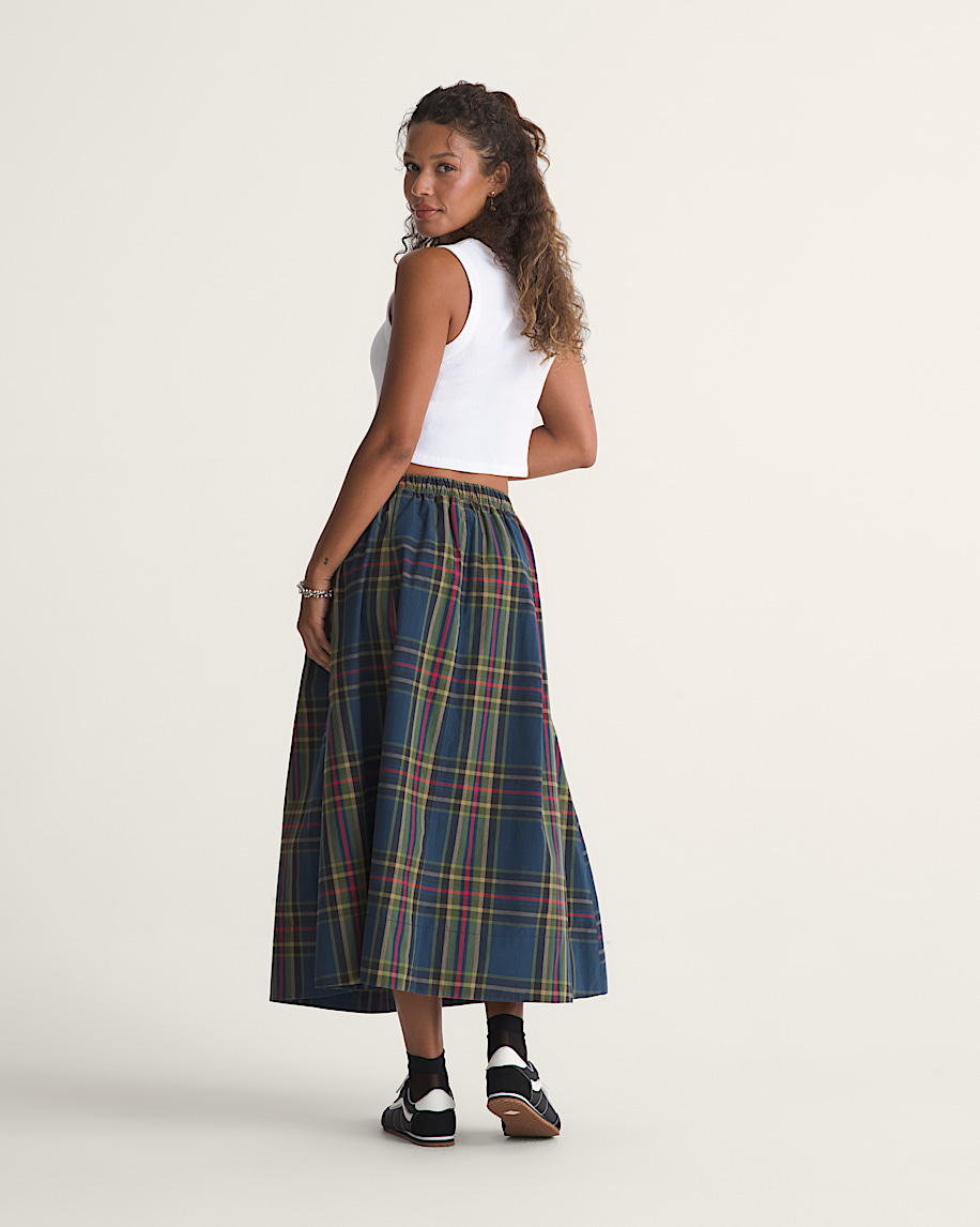 Francesca Full Skirt VANS Plaid Dress Blues ALT4