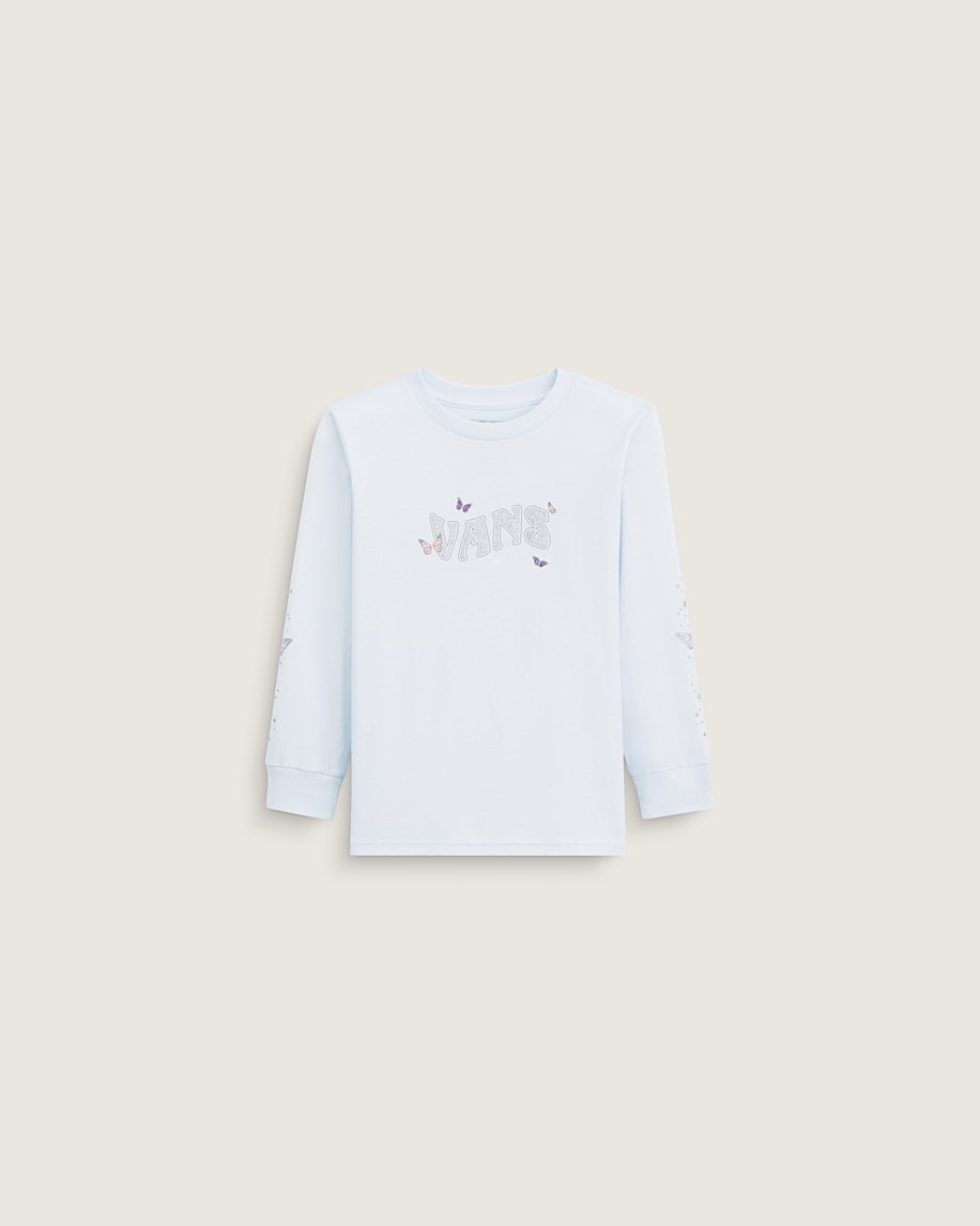 Little Kids Shimmer Fly Long Sleeve Tee VANS Blue Water HERO