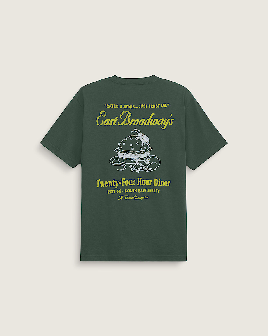 Broadway Diner Short Sleeve Tee VANS Oil Green HERO
