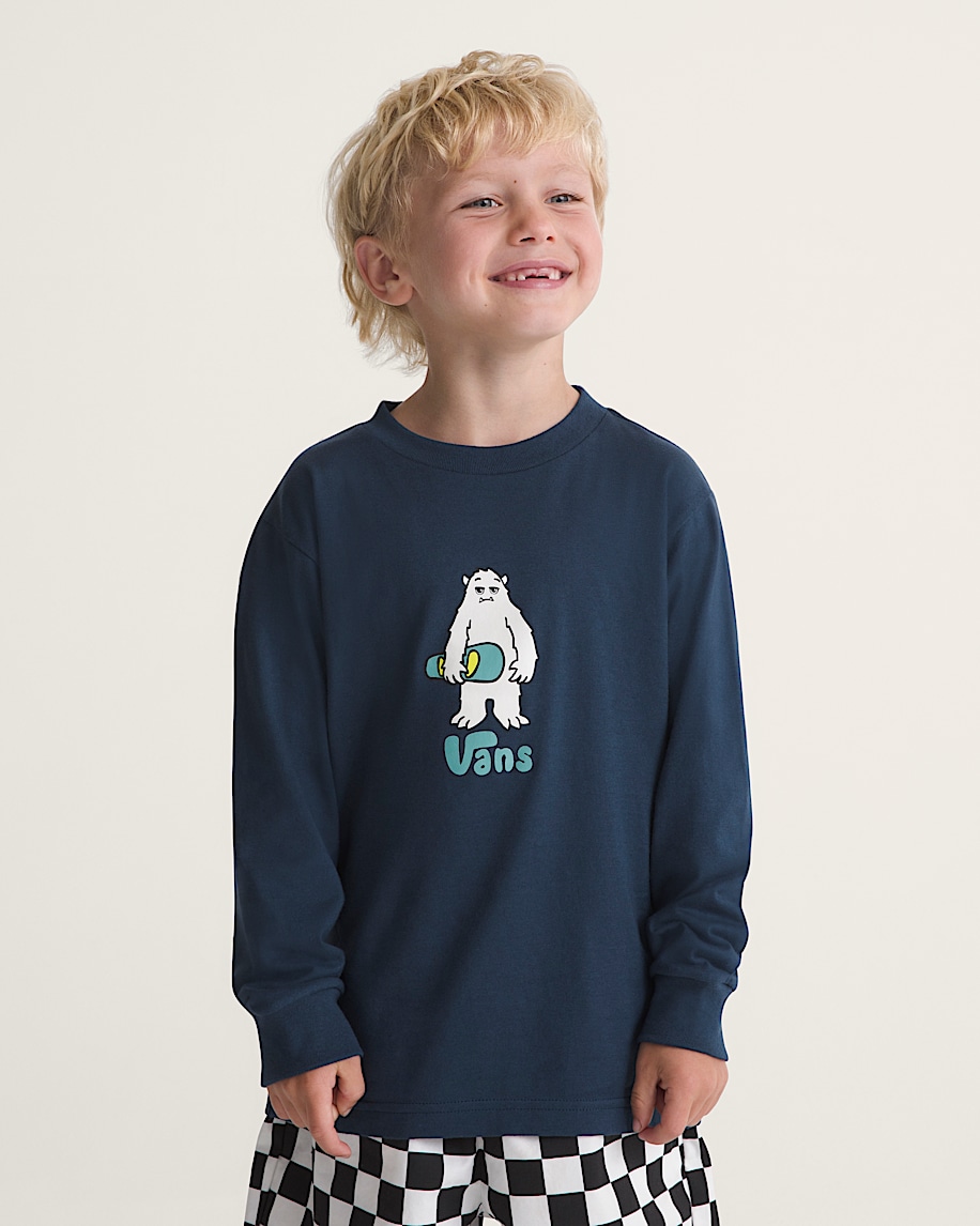 Little Kids Yeti Party Long Sleeve Tee VANS Dress Blues ALT2