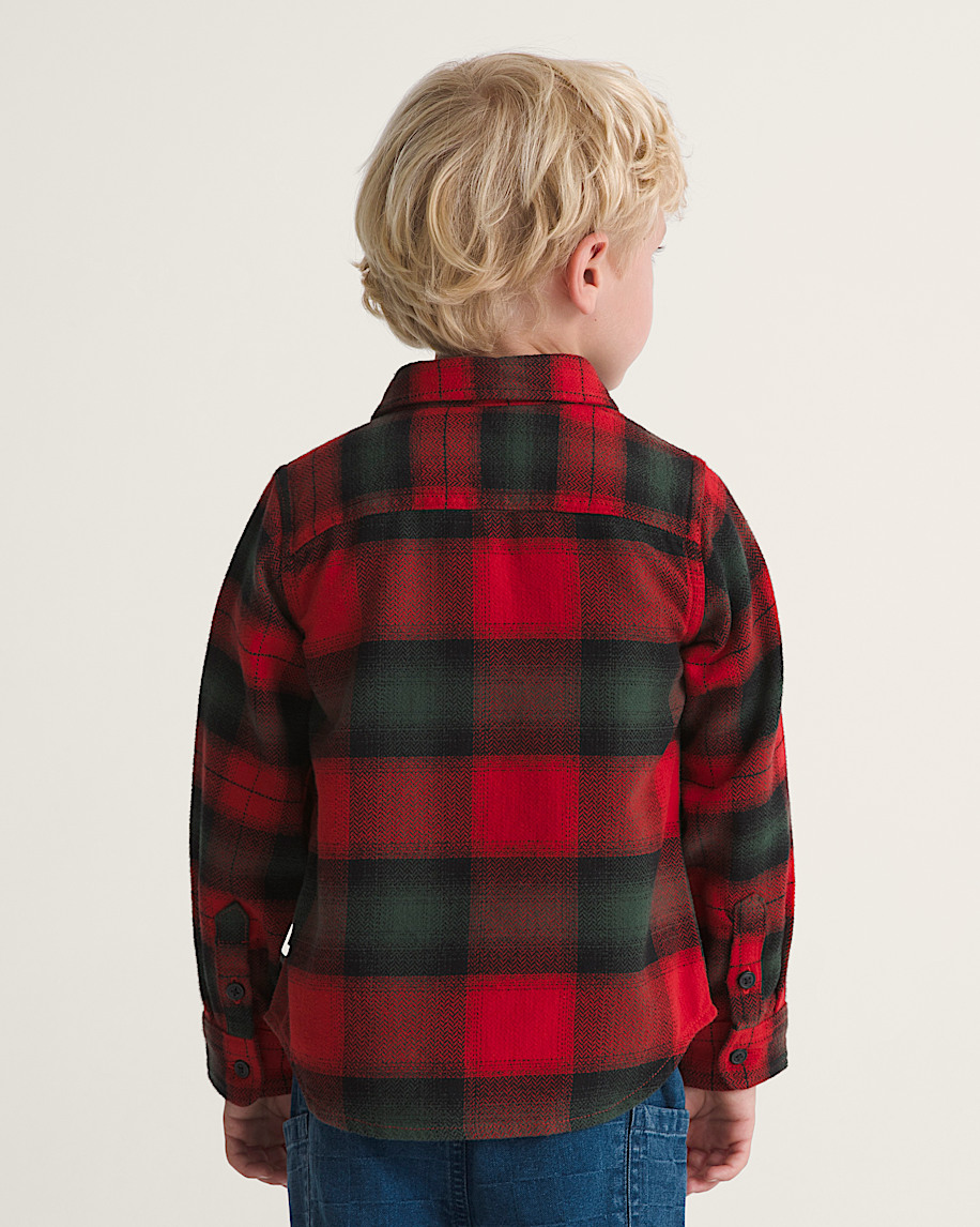 Little Kids Lawson Mixed Plaid Flannel Shirt VANS Racing Red ALT3