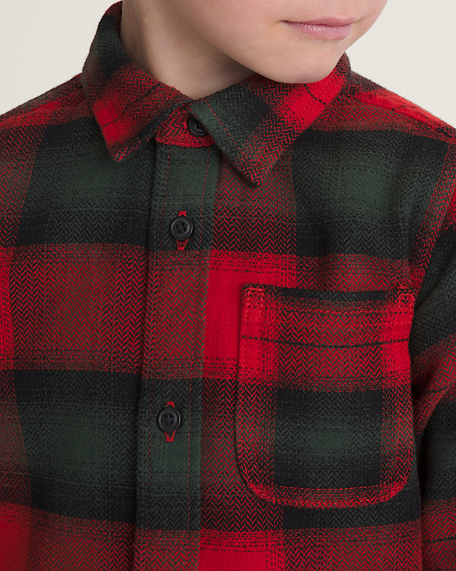 Little Kids Lawson Mixed Plaid Flannel Shirt VANS Racing Red ALT4