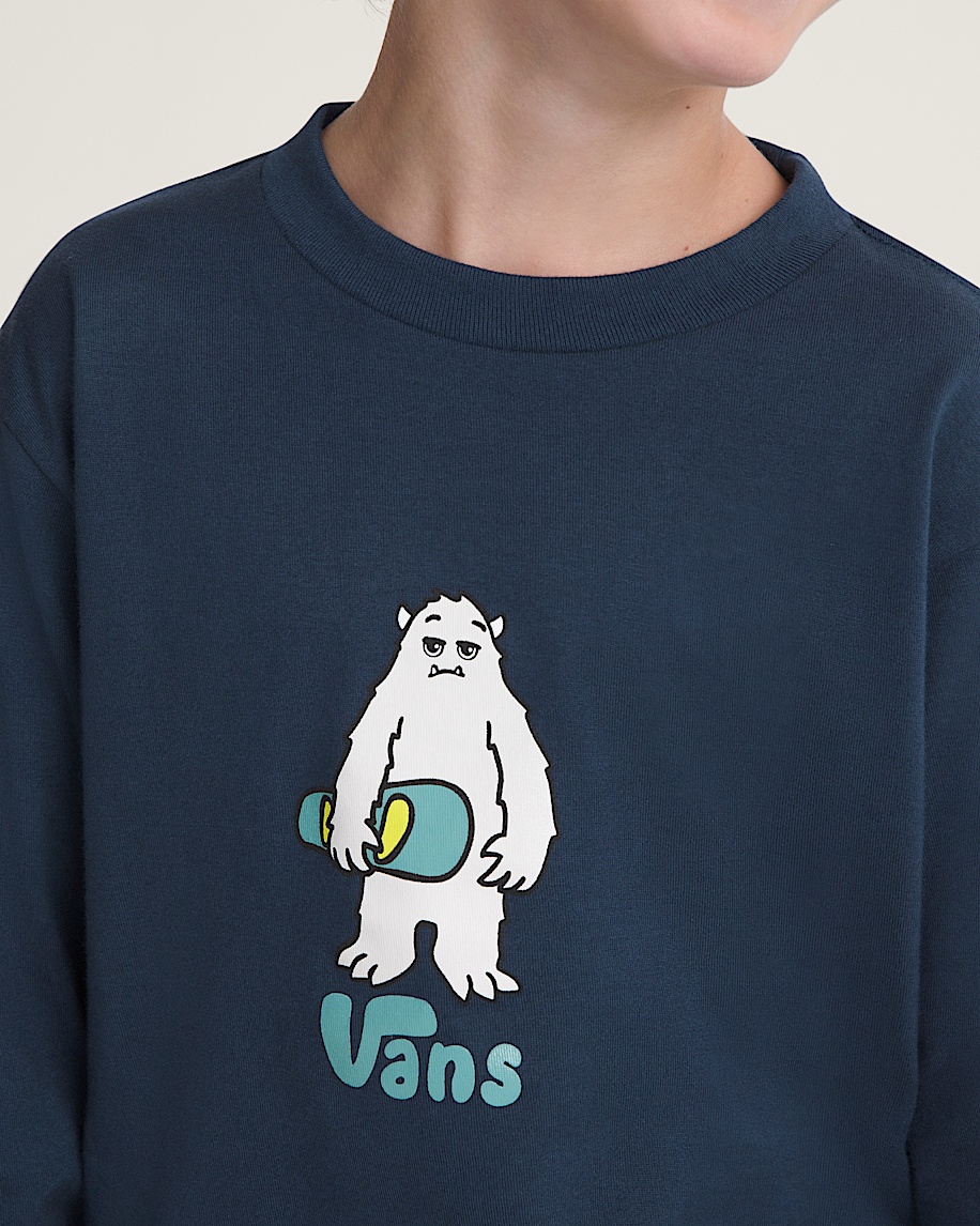 Little Kids Yeti Party Long Sleeve Tee VANS Dress Blues ALT4