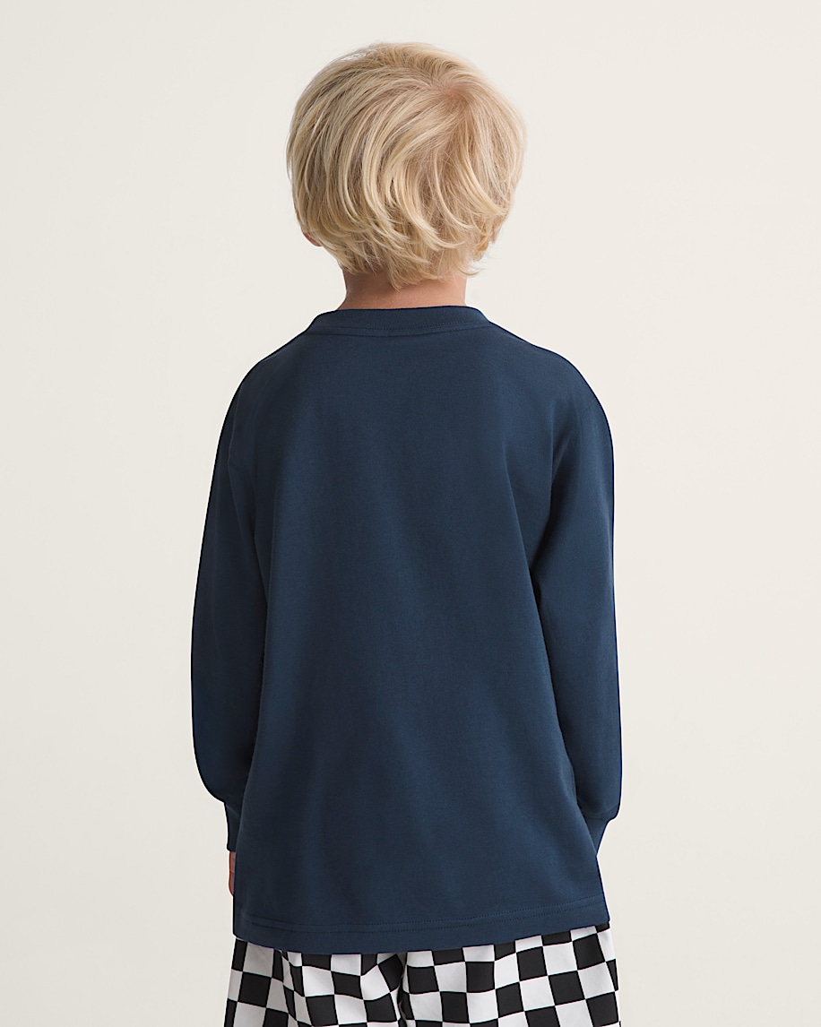 Little Kids Yeti Party Long Sleeve Tee VANS Dress Blues ALT3