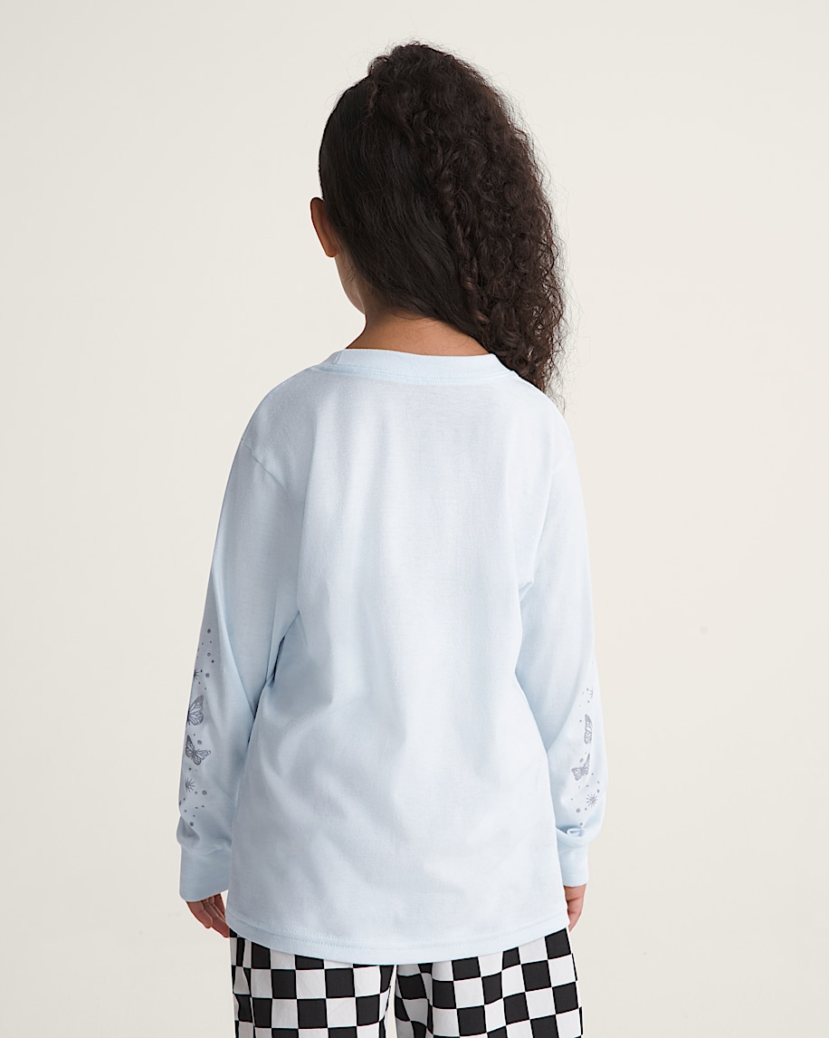 Little Kids Shimmer Fly Long Sleeve Tee VANS Blue Water ALT3