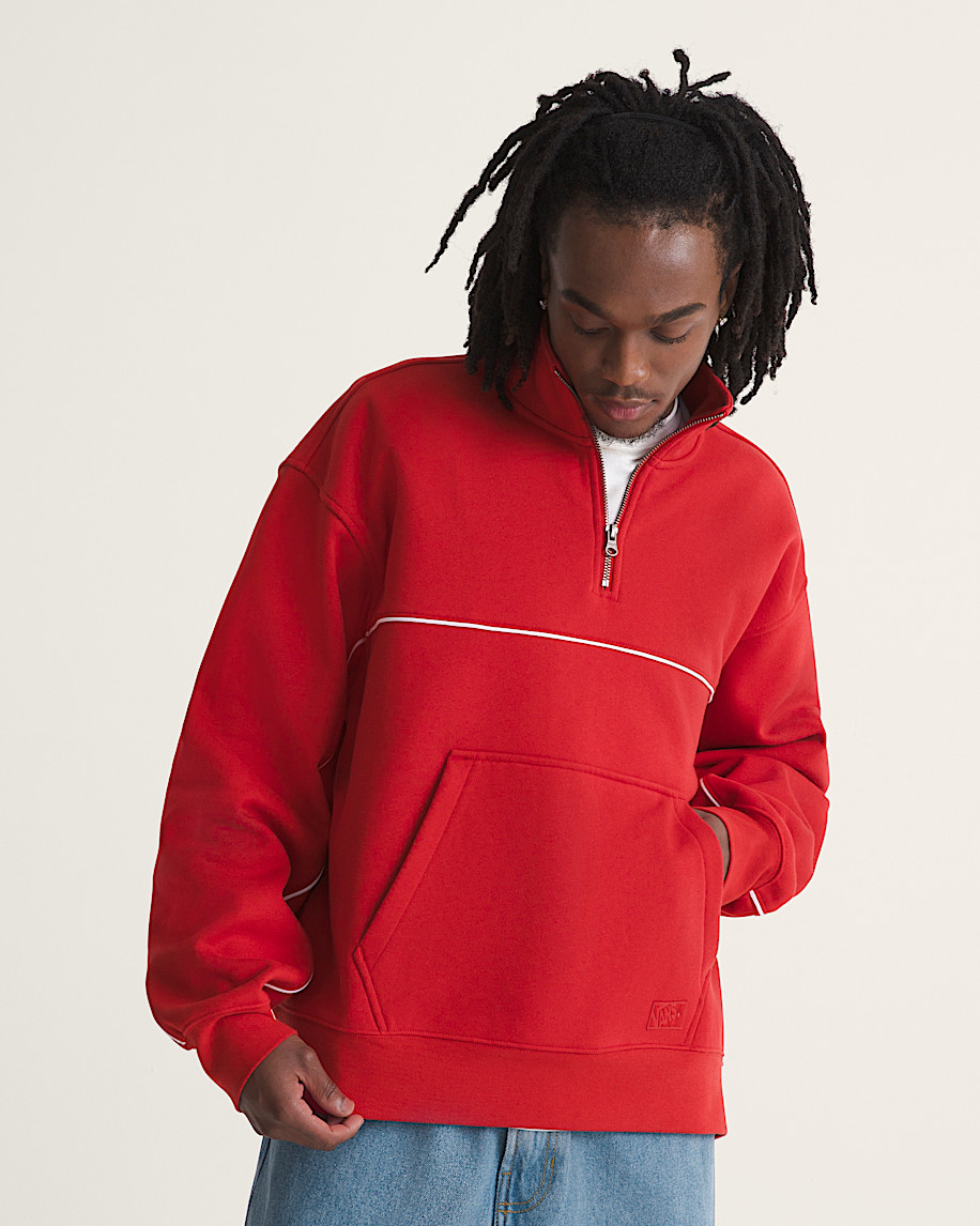 Blocked Qzip Pullover VANS Racing Red ALT2