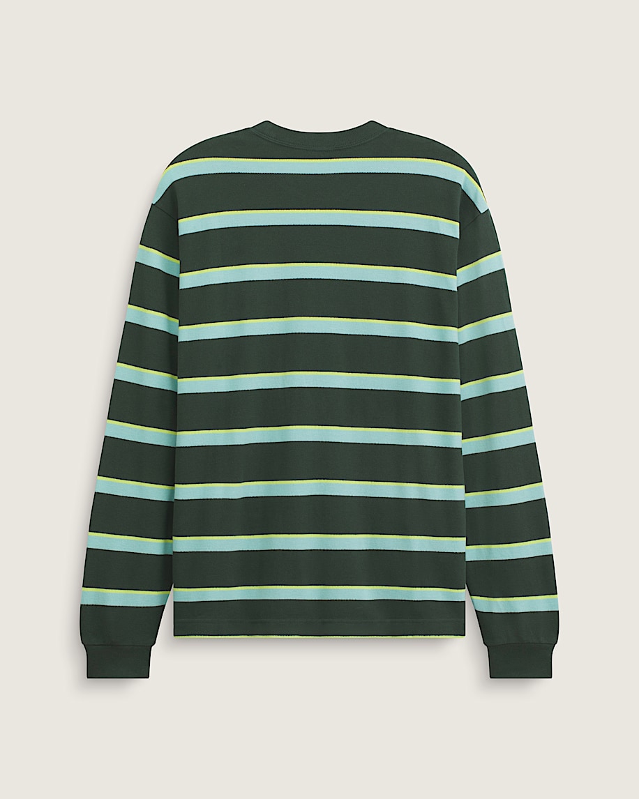 Vorlop Stripe Long Sleeve Knit VANS Oil Green ALT1