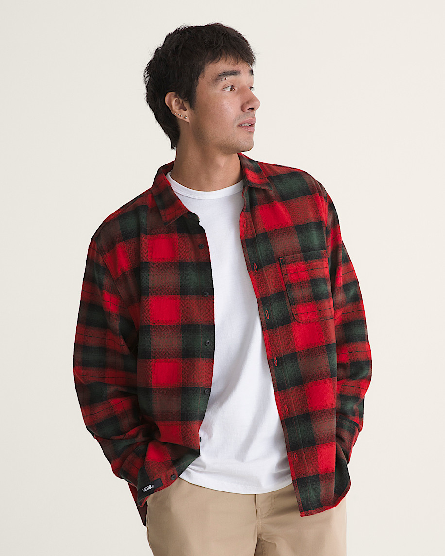Lawson Mixed Plaid Flannel Shirt VANS Racing Red ALT2