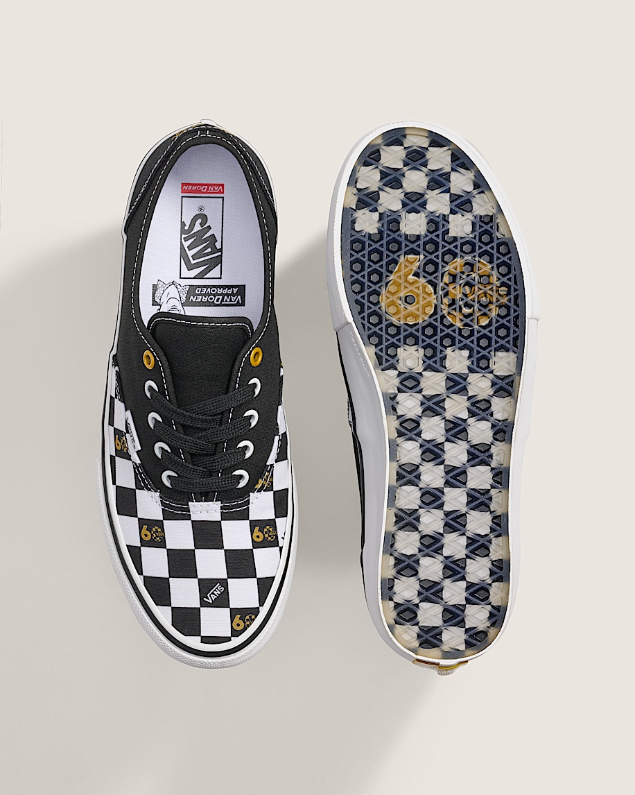 Van Doren Approved Skate Authentic Shoe VANS Checkerboard Black  True White ALT2