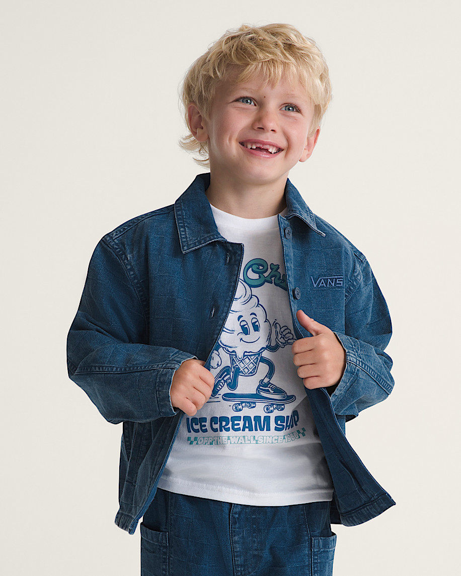 Little Kids Fullerton Denim Shacket VANS Indigo Blue ALT2