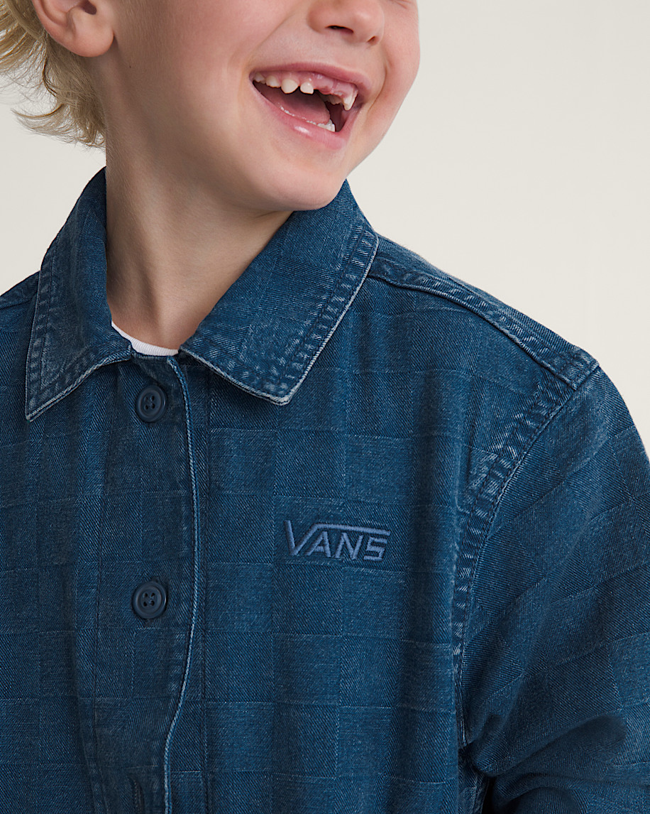 Little Kids Fullerton Denim Shacket VANS Indigo Blue ALT4
