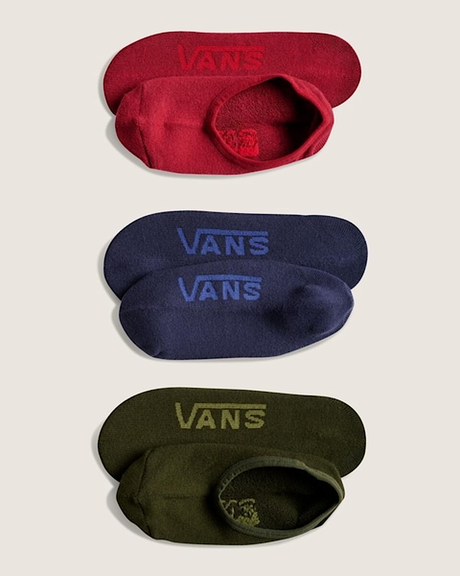 Classic No Show Socks 3 Pack VANS Obsidian Fern Green HERO