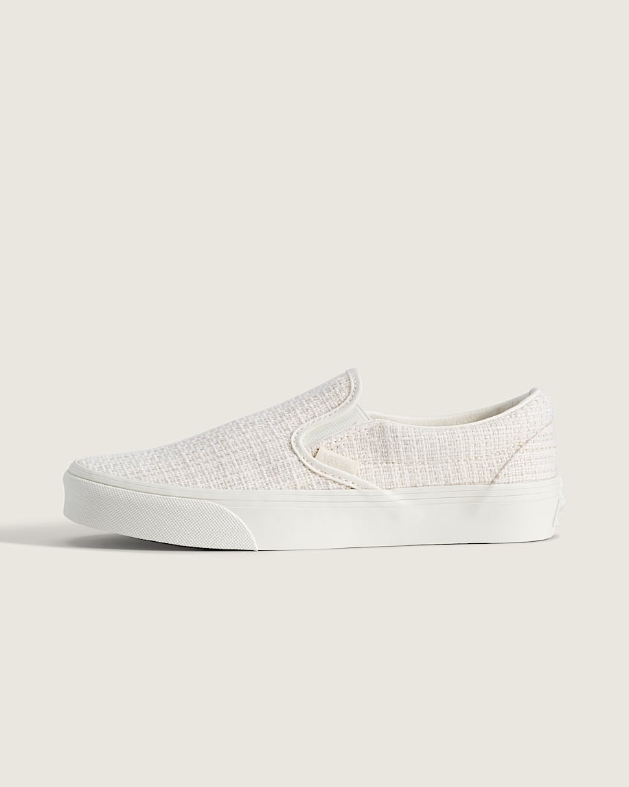 Classic SlipOn Shoe VANS Marshmallow White  Metallic Beige HERO