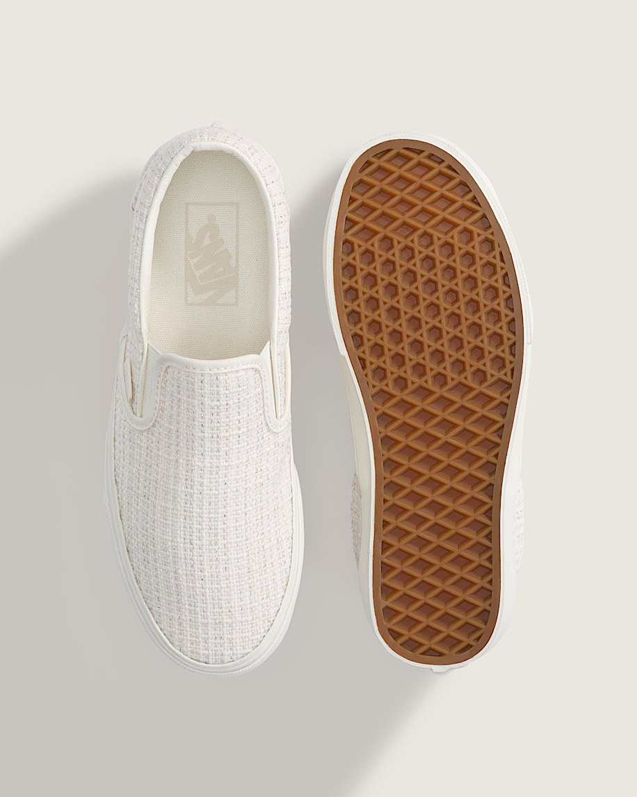 Classic SlipOn Shoe VANS Marshmallow White  Metallic Beige ALT2