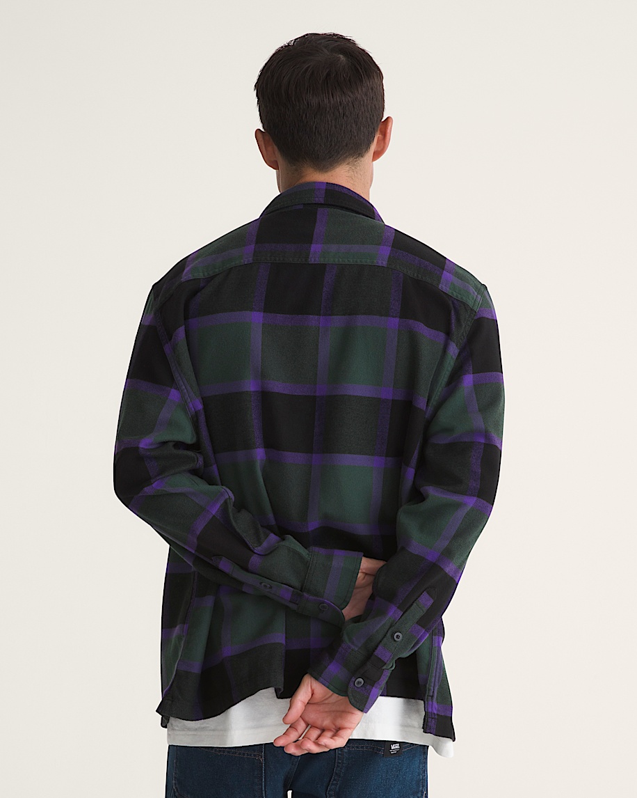 Larkspur Plaid Flannel Shirt VANS Black  Oil Green ALT3
