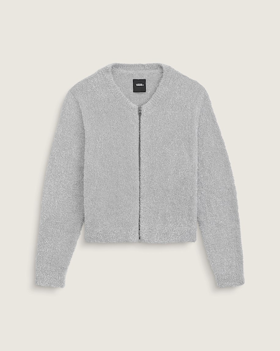 Puttin On the Glitz Cardigan VANS Cement Heather Grey HERO