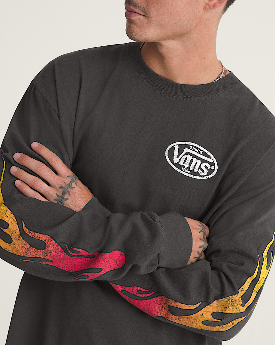 Burnin Up Long Sleeve Tee VANS Faded Black ALT4