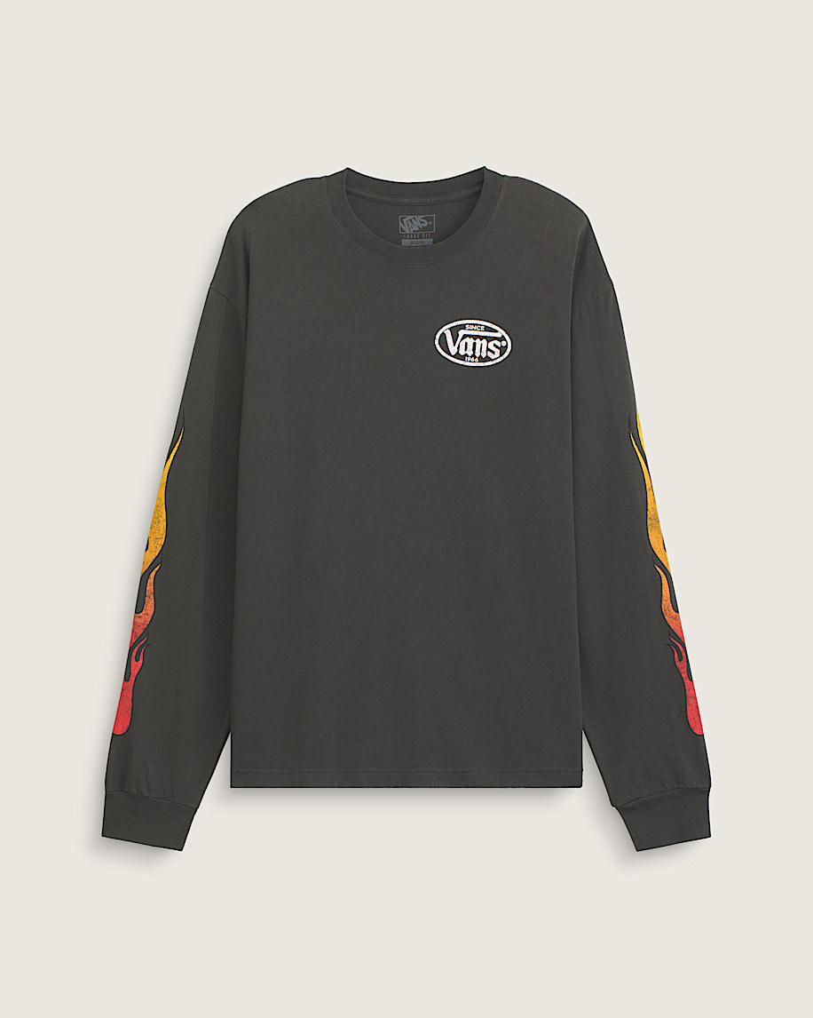 Burnin Up Long Sleeve Tee VANS Faded Black HERO