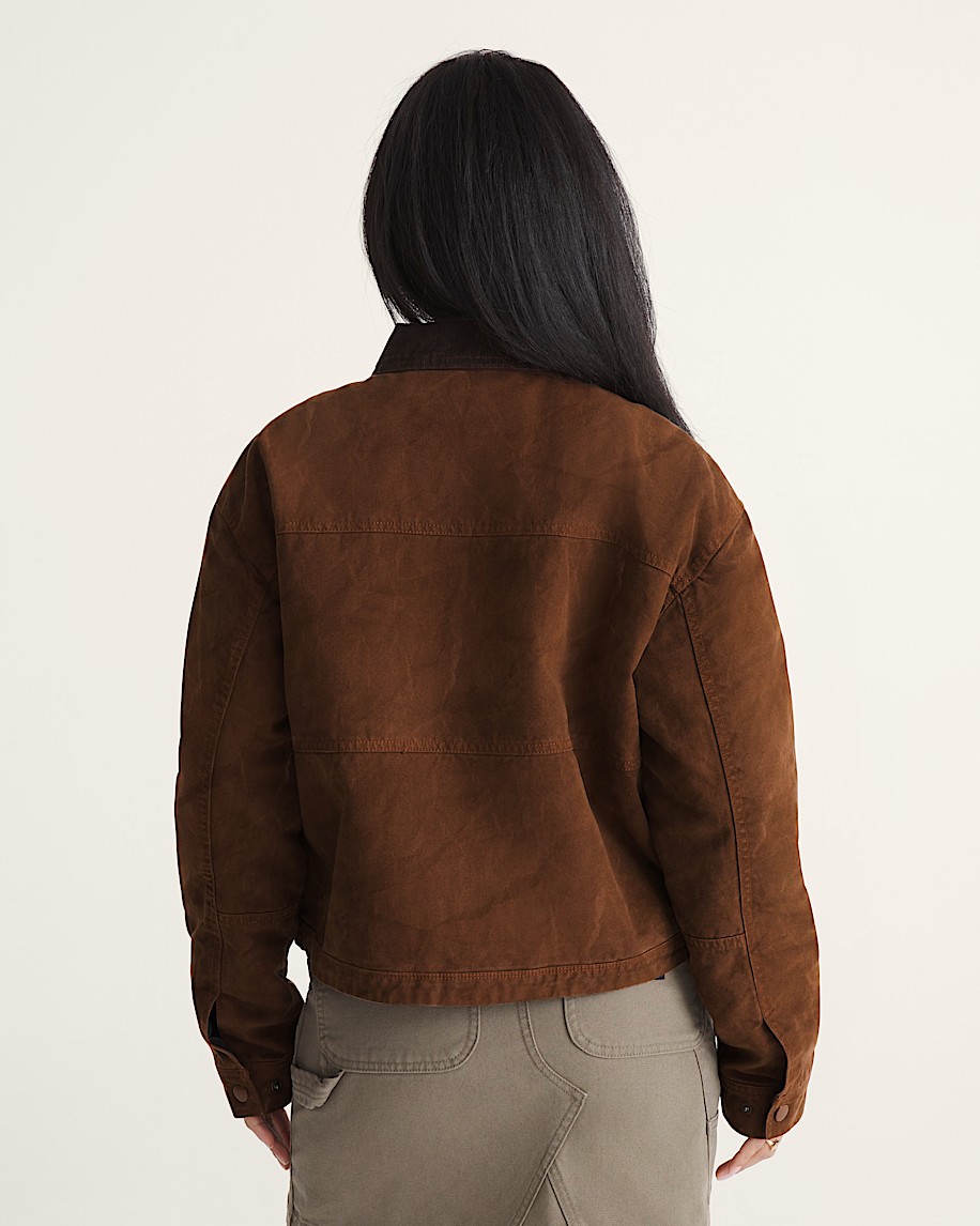 Nicola Cropped Chore Canvas Jacket VANS Brown Earth ALT3