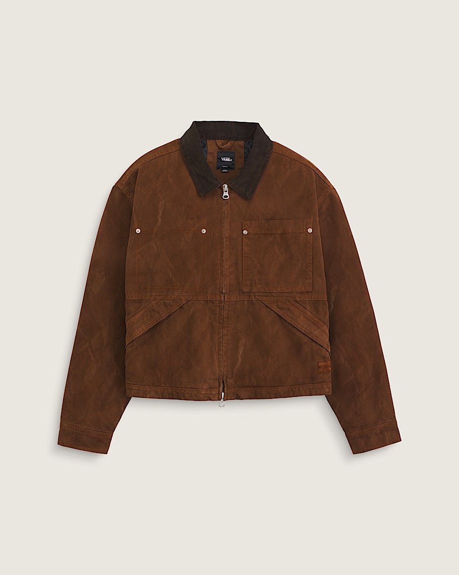 Nicola Cropped Chore Canvas Jacket VANS Brown Earth HERO