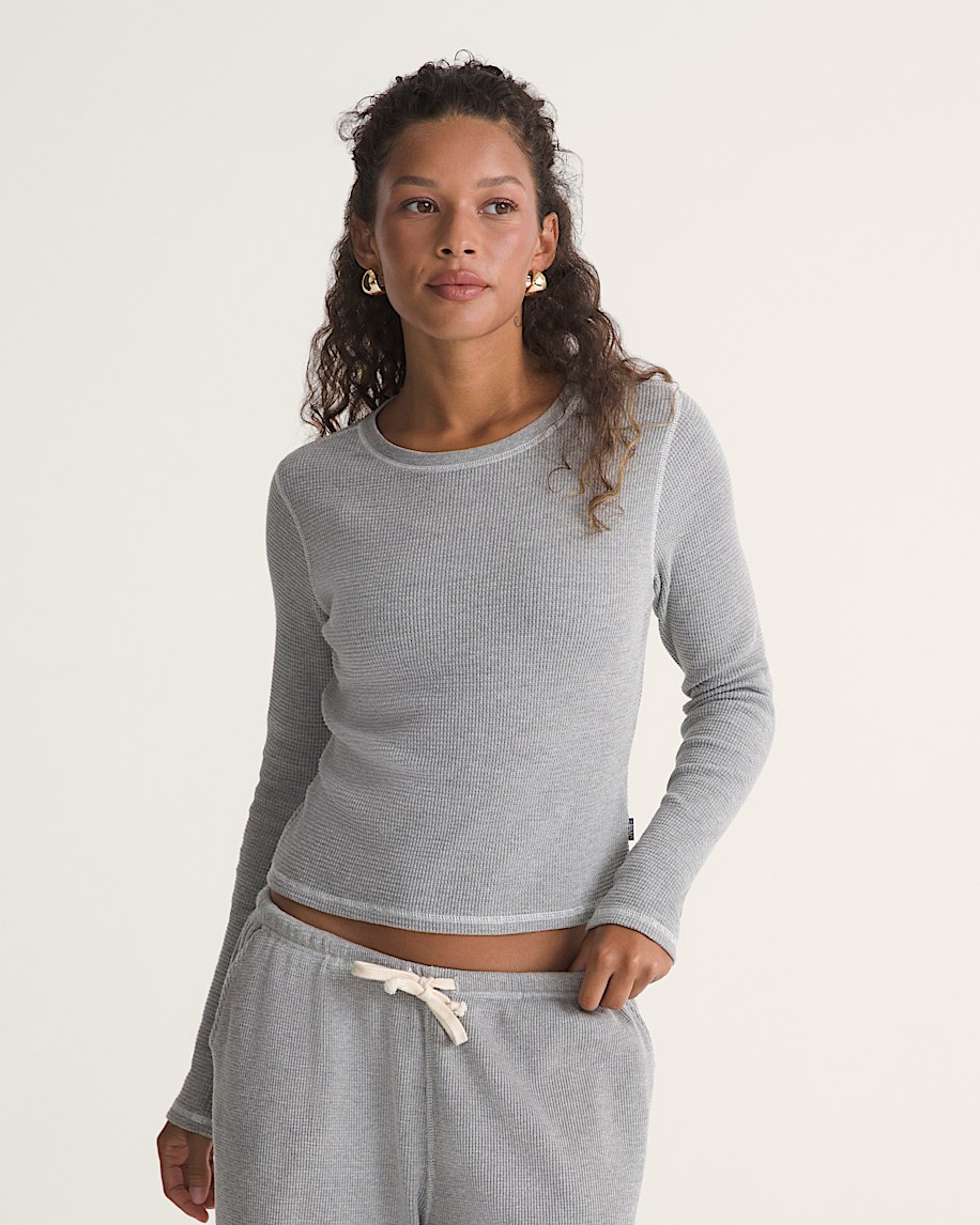 Teri Waffle Long Sleeve 20 VANS Cement Heather Grey ALT2