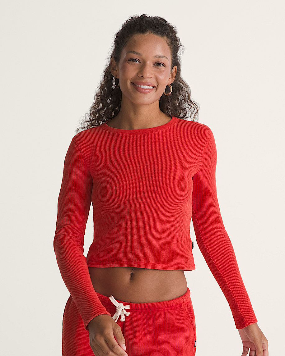 Teri Waffle Long Sleeve 20 VANS Racing Red ALT2