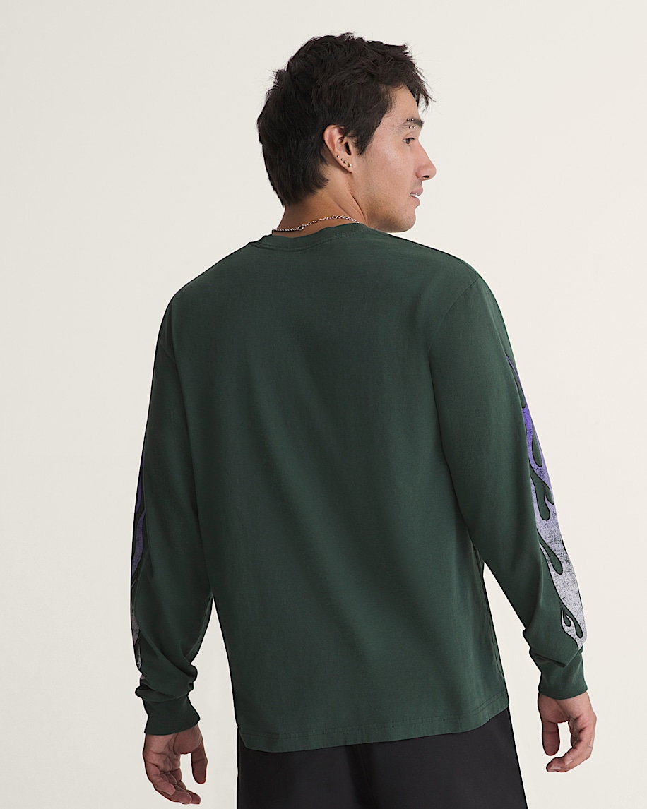 Burnin Up Long Sleeve Tee VANS Oil Green ALT3