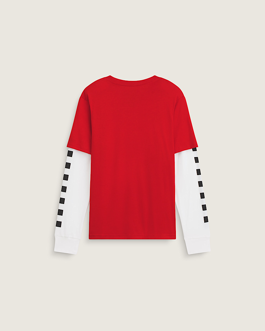 Kids Tilted Twofer Long Sleeve Tee VANS Red ALT1