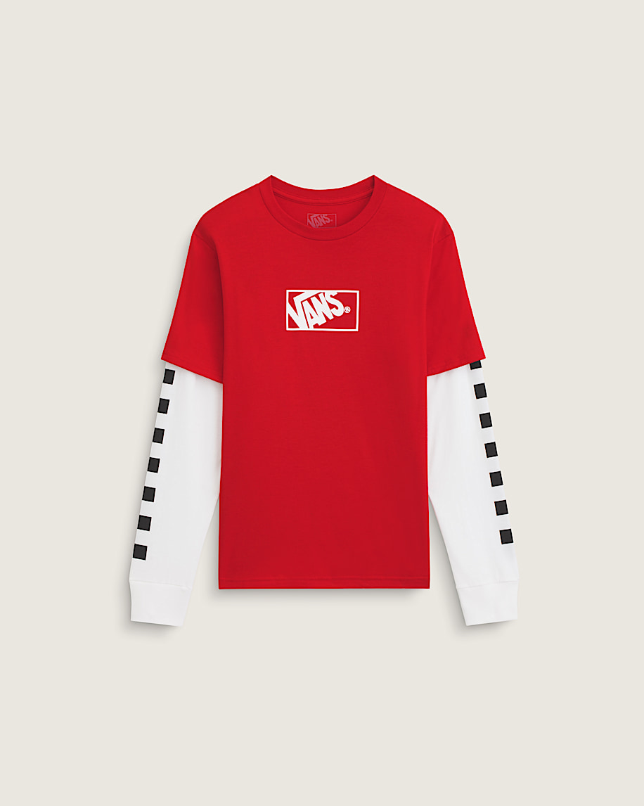 Kids Tilted Twofer Long Sleeve Tee VANS Red HERO