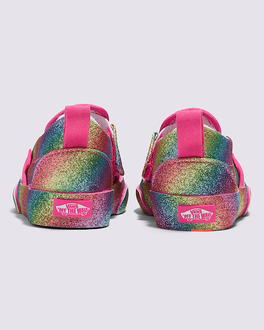 Toddler Classic Slip-On Glitter Rainbow Shoe en Rainbow Pink / Blue ...