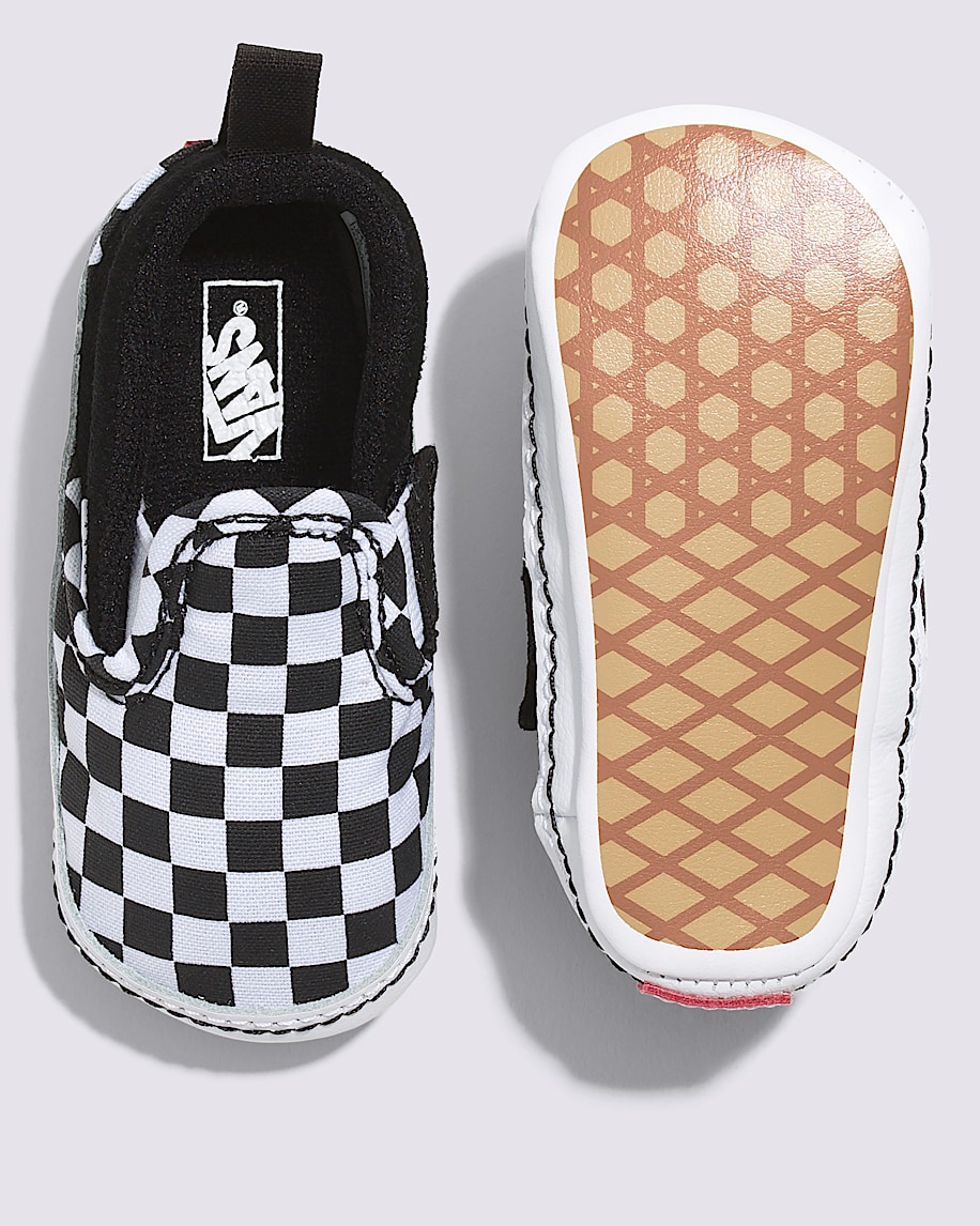 Infant Slip-On V Checkerboard Crib Shoe - 3
