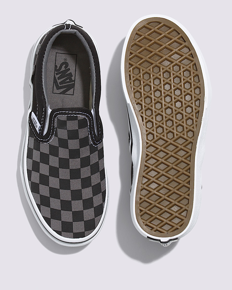Vans | Kids Classic Checkerboard Slip-On Black/Pewter Shoes