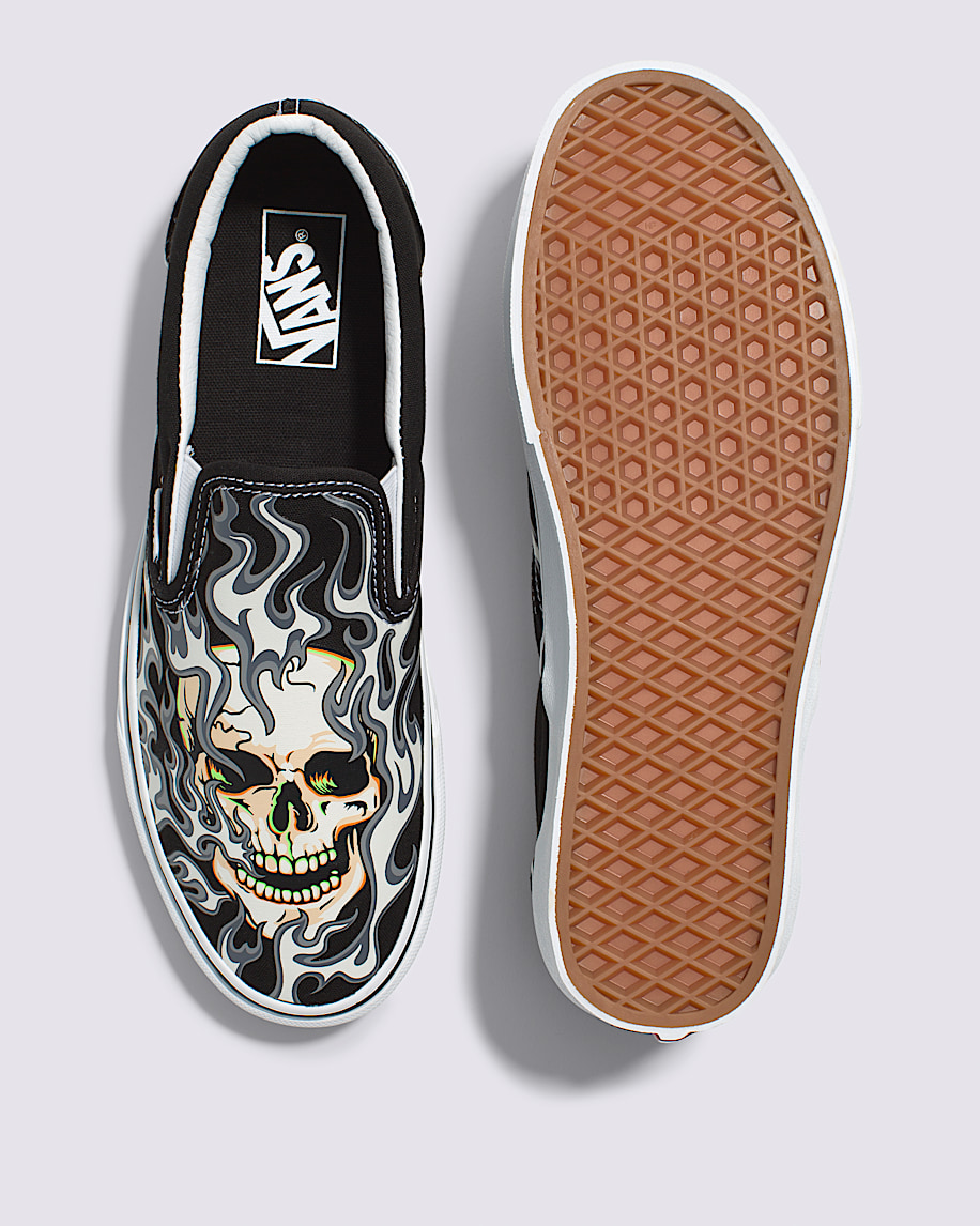 US 10 Supreme Vans Slip-On Pro Skull Pile 18Ss Black Us10