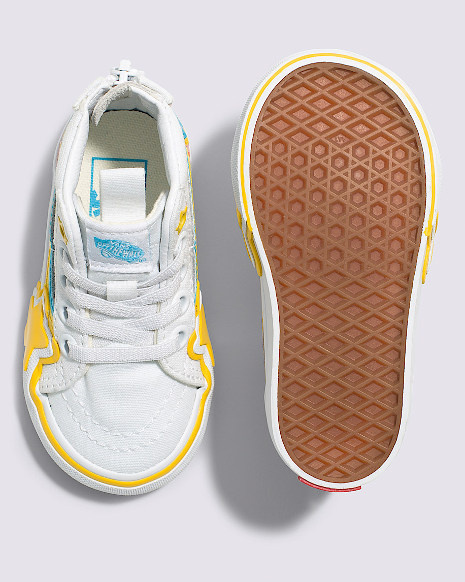 Toddler Sk8-Hi Zip Rainbow Star Shoe in True White / Rad