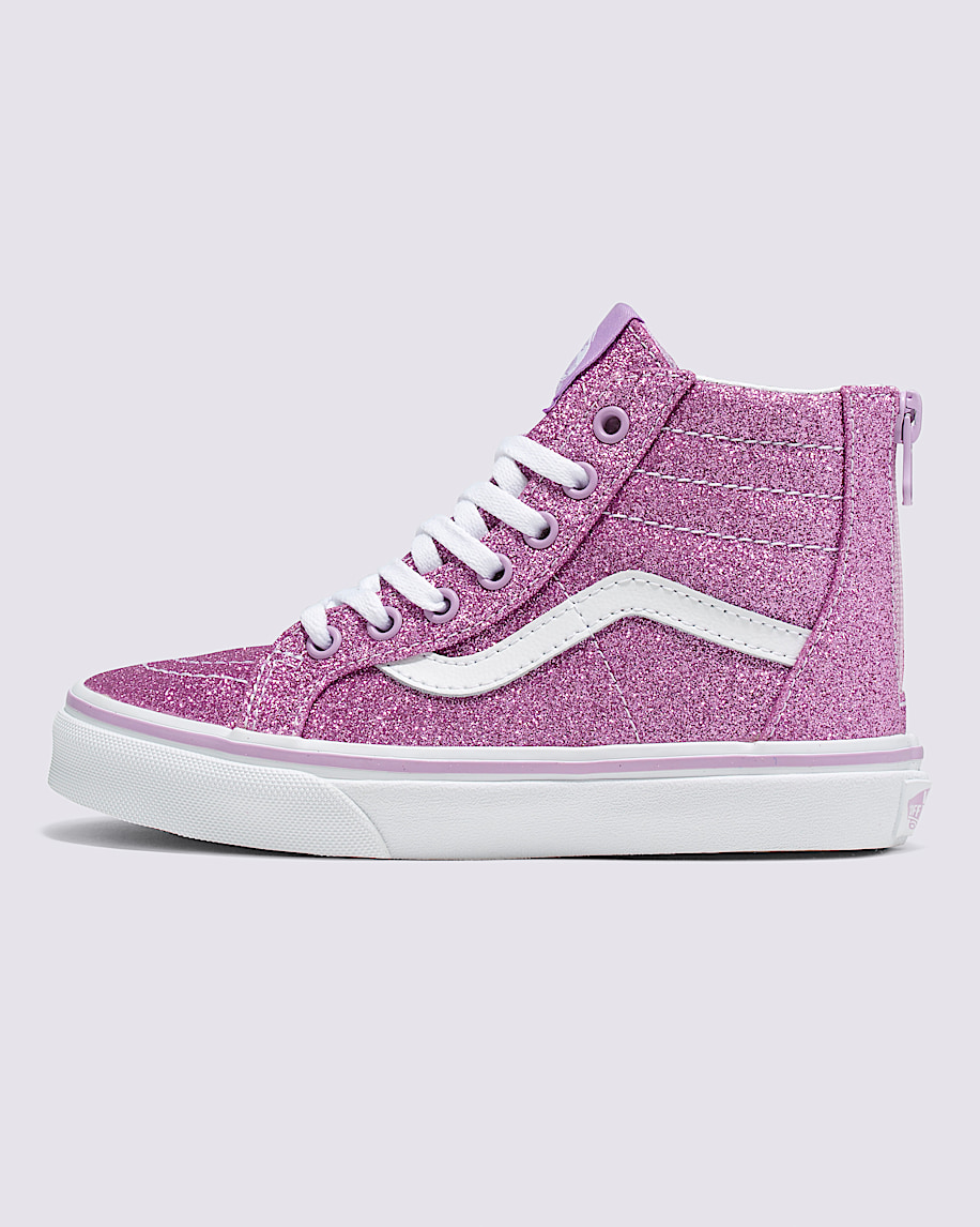 Kids Sk8-Hi Zip Glitter Shoe in Lilac | Vans Kids Sk8-Hi Zip Glitter Shoe in Lilac | Vans