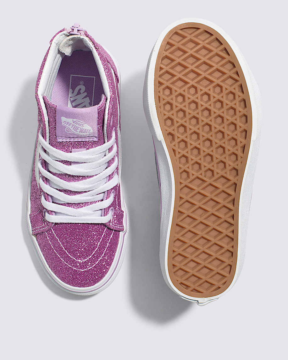 Little Kids Sk8-Hi Zip Glitter Shoe in Lilac Purple | Vans