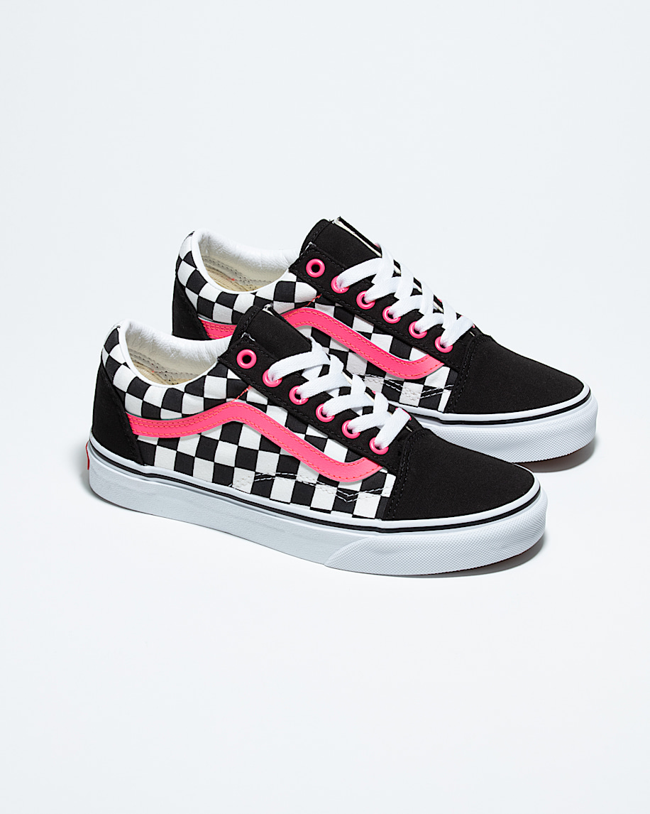 Customs Neon Pink Sidestripe Old Skool Wide