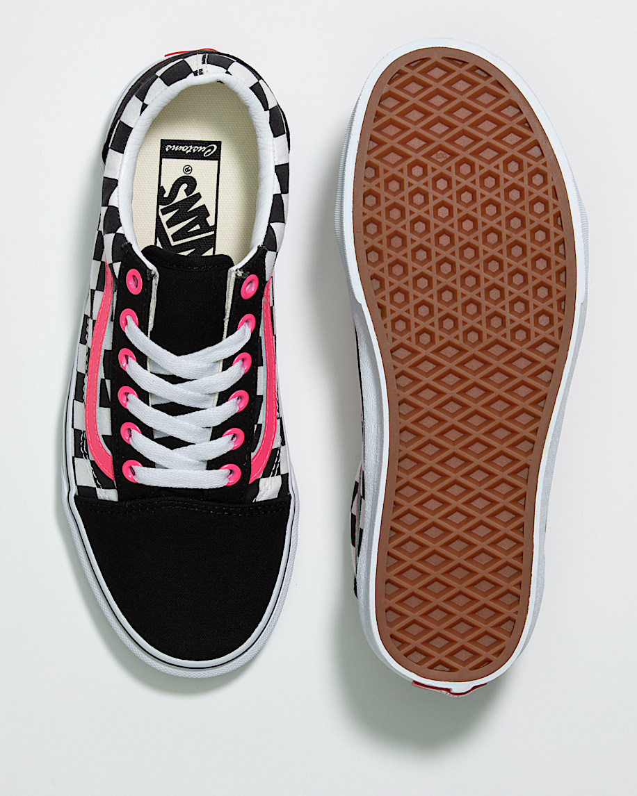 Customs Neon Pink Sidestripe Old Skool Wide