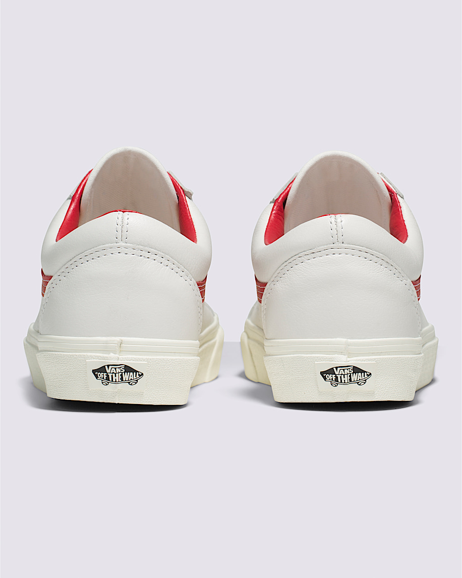Old Skool Vintage Leather Shoe in White / Red | Vans