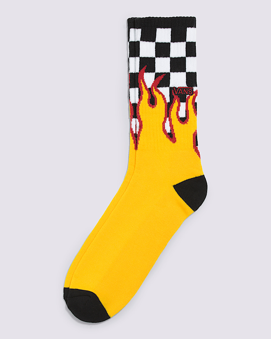 Flame Checkerboard Crew Socks - 1
